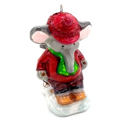 Christbaumschmuck Komozja Elefant mit Bärchen