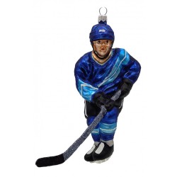 Christbaumschmuck Eishockey-Spieler blaues Trikot Christbaumschmuck Eishockey-Spieler blaues Trikot