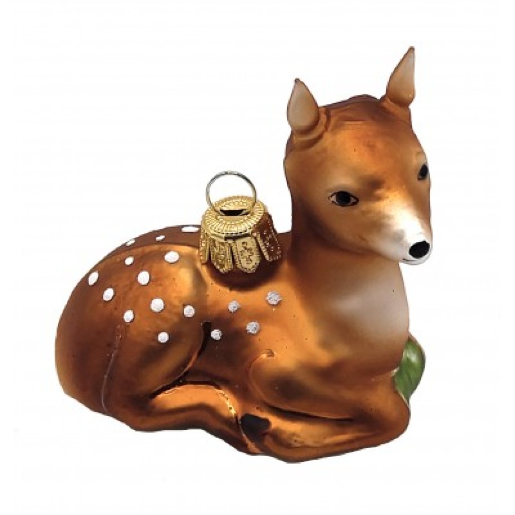 Christbaumschmuck Rehkitz liegend Christbaumschmuck Rehkitz liegend