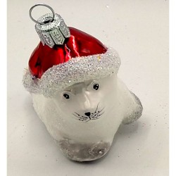 Christbaumschmuck Robbe mit Weihnachtsmütze Christbaumschmuck Robbe mit Weihnachtsmütze
