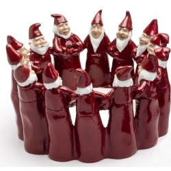 Harvesttime Schale mit tanzenden Weihnachtsmänner rot XL