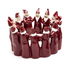 Harvesttime Schale mit tanzenden Weihnachtsmänner rot 13,5cm