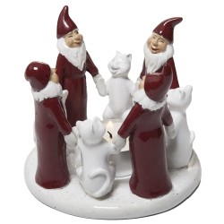 Harvesttime Teelichthalter Weihnachtsmänner mit Katzen