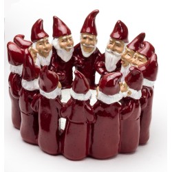 Harvesttime Schale mit tanzenden Weihnachtsmänner rot 10,5cm