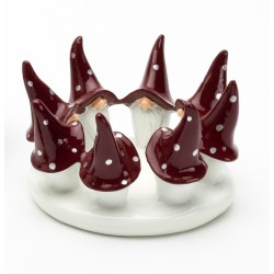 Harvesttime Teelichthalter Weihnachtswichtel Rot/Silber