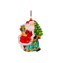 Christbaumschmuck Weihnachtsmann mit Weihnachtsbaum