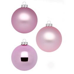 Weihnachtskugel Rosa, Mix 6cm, 20 STK.