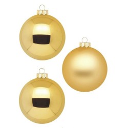 Weihnachtskugel Gold, Matt/Glanz 10cm, 6 STK.