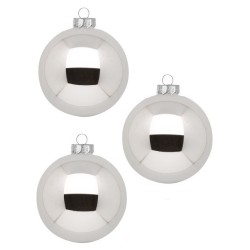 Weihnachtskugel Silber, 10cm, 6 STK.