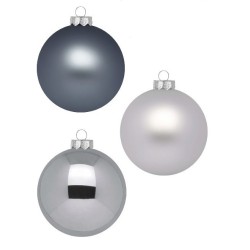 Weihnachtskugel Grau, Matt/Glanz 6cm, 20 STK.