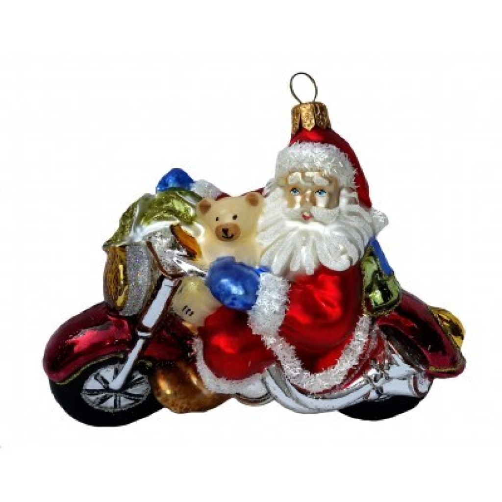 Christbaumschmuck Weihnachtsmann auf Motorrad Christbaumschmuck Weihnachtsmann auf Motorrad