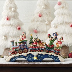 Disney Traditions - Jim Shore - Mickey mit Freunden auf dem Weihnachtszug - LED Spieluhr