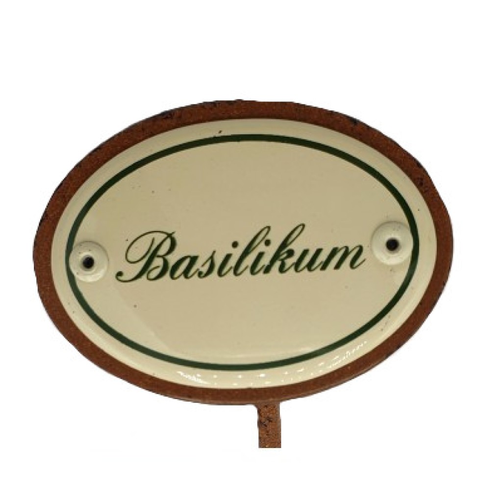 Kräuterschild Emaille Basilikum Kräuterschild Emaille Basilikum
