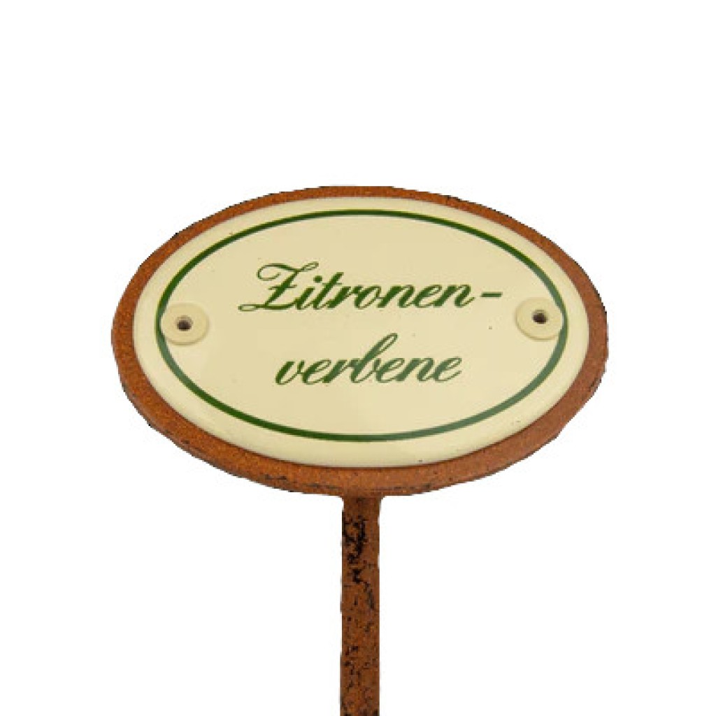 Kräuterschild Emaille Zitronenverbene Kräuterschild Emaille Zitronenverbene