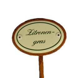Kräuterschild Emaille Zitronen-Gras