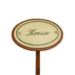 Kräuterschild Emaille Kresse