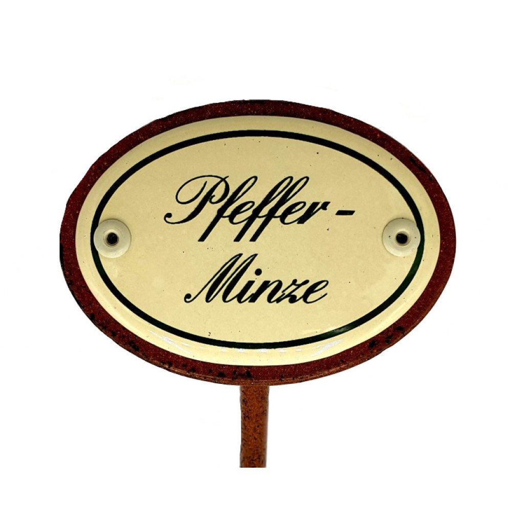 Kräuterschild Emaille Pfefferminze Kräuterschild Emaille Pfefferminze