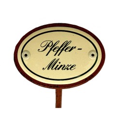 Kräuterschild Emaille Pfefferminze