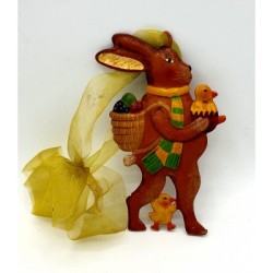 Osterhase mit Küken Metallanhänger zum Hängen Osterhase mit Küken Metallanhänger zum Hängen